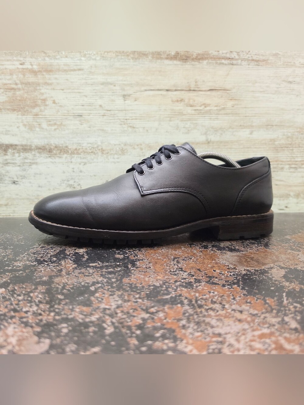 Mens Thursday Oxford Shoes Sz 9 Used Black Leather Rubber Sole